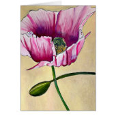 Waterverf roze kunstbloem (Voorkant)