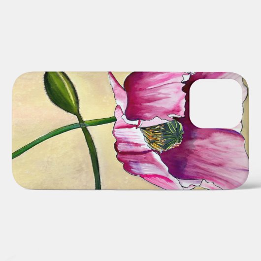 Waterverf roze kunstbloem Case-Mate iPhone case (Achterkant (horizontaal))