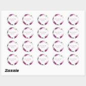 Waterverf Roze Lelie Bloemige Dank Je Ronde Sticker (Vel)