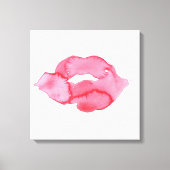 Waterverf roze lippen maken make-up canvas afdruk (Voorkant)