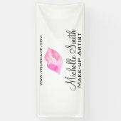 Waterverf roze lippen maken make-up spandoek (Verticaal)