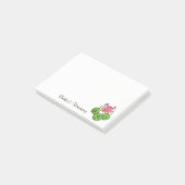 Waterverf Roze Lotus met knoppen en bladeren Post-it® Notes (Schuin)