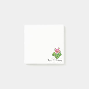 Waterverf Roze Lotus met knoppen en bladeren Post-it® Notes