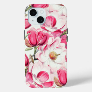 Waterverf Roze Magnolia Bloemen Patroon