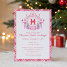 Waterverf Roze Meisjeself Monogram Wapen Feestje