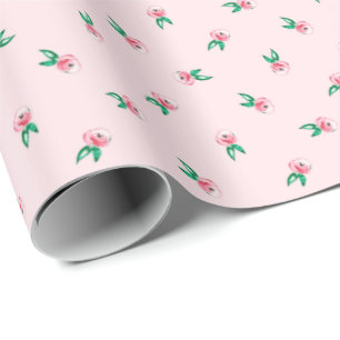  Waterverf Roze Mini Ditsy Bloemenpatroon Cadeaupapier