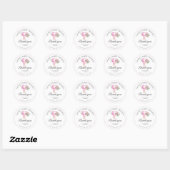 Waterverf Roze Mixer Bakken Dank u Ronde Sticker (Vel)