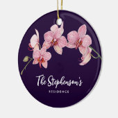 Waterverf Roze Moth Orchideeën Schilderij Keramisch Ornament (Links)