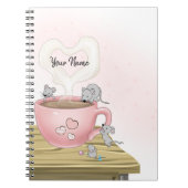 Waterverf Roze Muizen Custom Notitieboek (Voorkant)