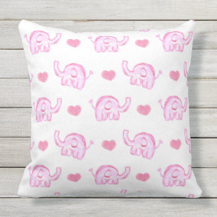 waterverf roze olifanten outdoor kussen
