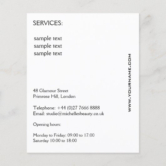 Waterverf roze oog make-up flyer (Achterkant)