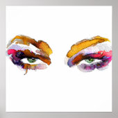 Waterverf roze oog make-up poster (Voorkant)