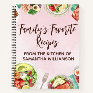 Waterverf roze op maat gesneden korf cadeaubon notitieboek