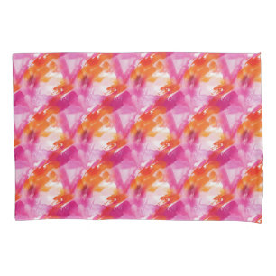 Waterverf Roze Oranje Abstract Kussensloop