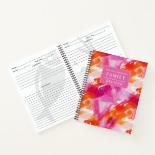 Waterverf Roze Oranje Abstract Recepten Notitieboek