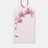 Waterverf Roze Orchideeën Moederdag Cadeaulabel (Achterkant)
