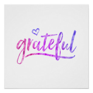 Waterverf roze Paars blauw Perfect Poster