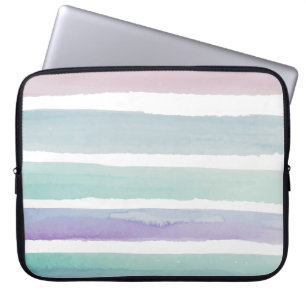 Waterverf roze paars laptop sleeve