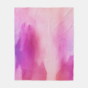 Waterverf Roze Paars Positieve Ruimte Dekbed Fleece Deken