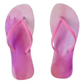 Waterverf Roze Paarse Positieve Ruimte Flip Flops