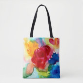 Waterverf roze papaver canvas tas (Voorkant)