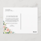 Waterverf Roze Peru Floral Garland Hartelijk dank Briefkaart (Achterkant)