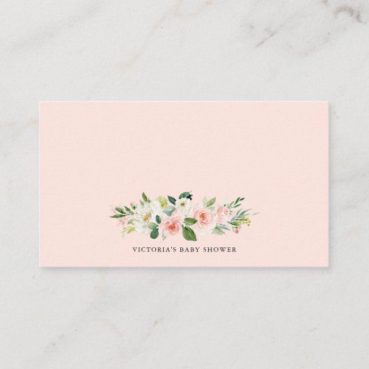 Waterverf Roze Perzik Floral Garland Book Request Informatiekaartje (Achterkant)