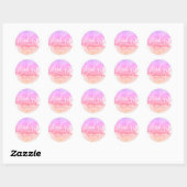 Waterverf roze perzik Paarse bruiloft dank u Ronde Sticker (Vel)