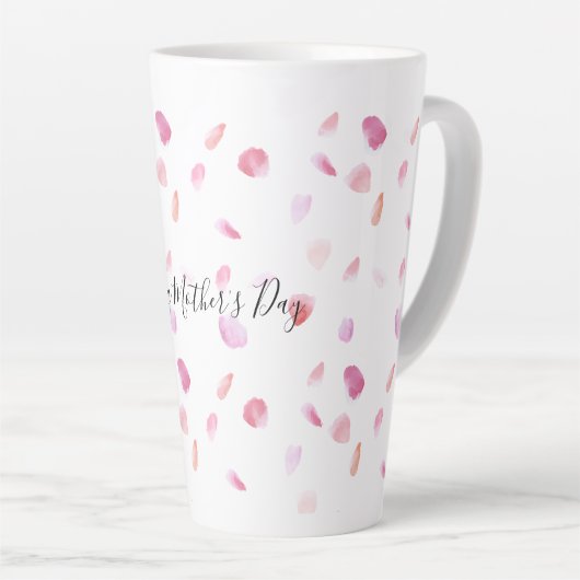 Waterverf roze perzik Roos bloemblaadjes Latte Mok (Rechterhoek)