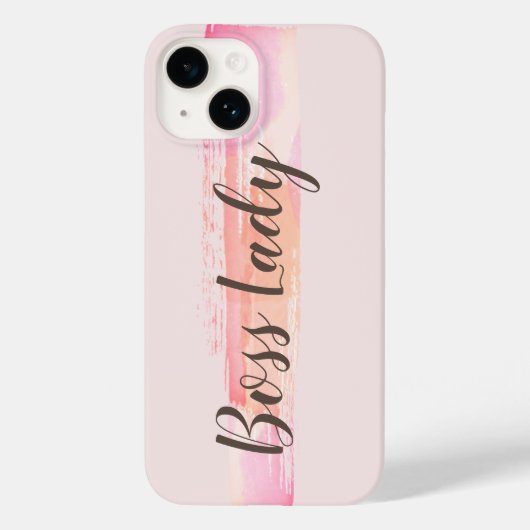 Waterverf roze perzik verf streken baas dame Case-Mate iPhone case (Achterkant)