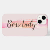 Waterverf roze perzik verf streken baas dame Case-Mate iPhone case (Achterkant (horizontaal))