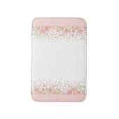 Waterverf roze perzik witte bloemrand badmat (Voorkant Verticaal)