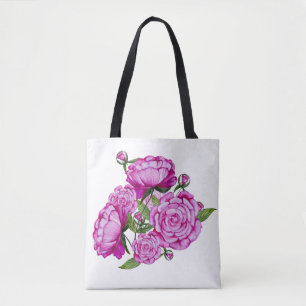 Waterverf roze pinda canvas tas