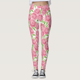 Waterverf roze pinda's leggings