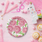 Waterverf roze pinda's papieren bordje (Feest)