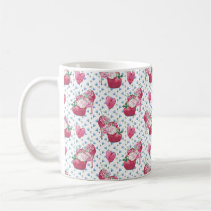 Waterverf Roze pinda's, waterverf schoen Koffiemok