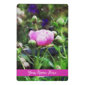 Waterverf roze pioen mini klembord (Achterkant)