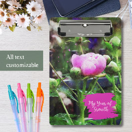 Waterverf roze pioen mini klembord