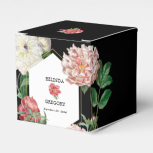 Waterverf Roze Pioenen Bloemen Bruiloft Wit Bedankdoosjes