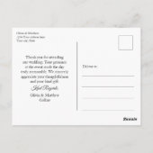 Waterverf roze pioenen. Tuin bruiloft dank u Briefkaart (Achterkant)