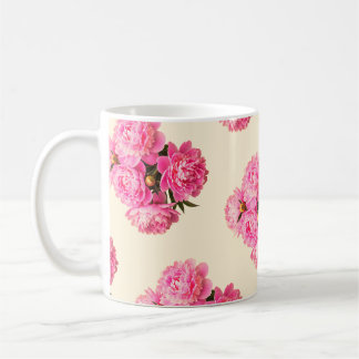 Waterverf Roze pioenrozen Bloemen Koffiemok