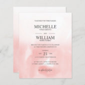 Waterverf Roze Plain Elegant Budget Bruiloft (Voorkant / Achterkant)