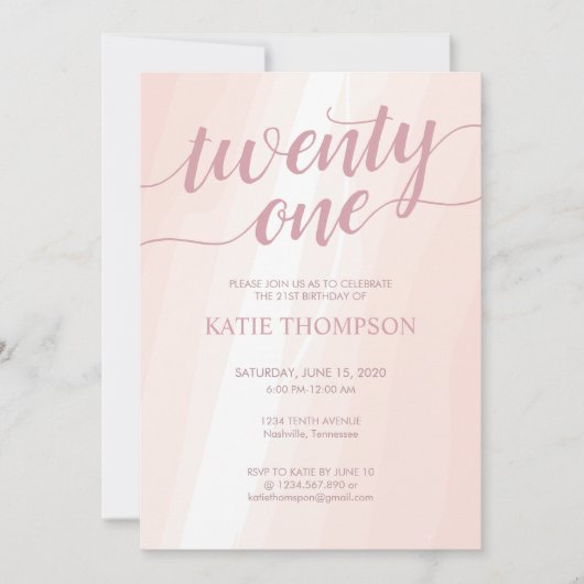 Waterverf Roze plastic Kaart (Voorkant)