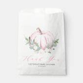 Waterverf roze pompoen herfst Baby shower Bedankzakje (Voorkant)