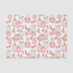 Waterverf Roze Pompoenen Florals Pastel Rozen Tissuepapier