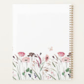 Waterverf Roze Poppy Custom Name Monogram Planner (Achterkant)