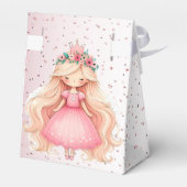 Waterverf Roze Prinses Verjaardagsfeest Schattige Bedankdoosjes (Achterkant)