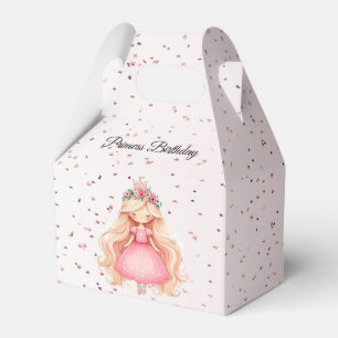 Waterverf Roze Prinses Verjaardagsfeest Schattige Bedankdoosjes