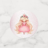 Waterverf Roze Prinses Verjaardagsfeest Schattige Confetti (Kleine voorkant)