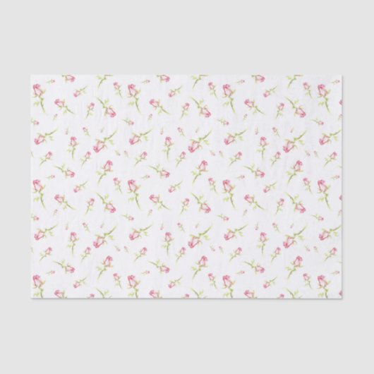 Waterverf roze rode rozen handschilderd tissuepapier (Voorkant)